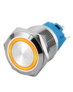 22mm ProMax PPS22006YRM Metal Push Button Switch Waterproof  Momentary Yellow
