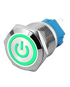 22mm ProMax PPS22024GPL Metal Push Button Switch Waterproof Latching Green