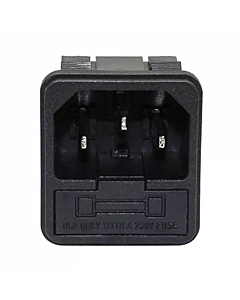 C14 IEC Electrical AC Power Socket Male 3 Pin with Fuse Holder