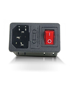 C14 IEC Electrical AC Power Socket Male with Fuse Holder Switch 3 Pin