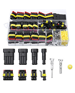 Assorted AMP Superseal Series Connectors Kit Waterproof 1 to 4 Pin 26pcs