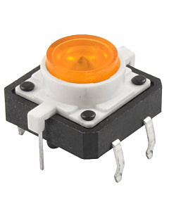 Tactile Push Button Switch Momentary  Orange LED