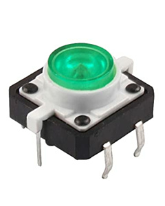 Tactile Push Button Switch Momentary with Green LED