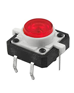 Tactile Push Button Switch Momentary with Red LED