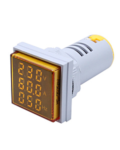 ProMax 3 in 1 Voltage Current Frequency Indicator Display Panel 22mm Yellow