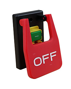 Promax 15A 250V Electromagnetic Start Stop Push Button Paddle Switch Off-On Red Cover 5 Pin