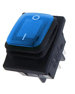 ProMax 12-24V Blue Led 16A DPST Rocker Switch 2 Position ON OFF Latching Control KCD4 IP67