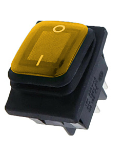ProMax 16A 250V DPDT Rocker Switch 12V Yellow Led 2 Position ON OFF Latching Control KCD4 IP67
