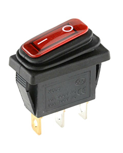 ProMax 16A 250V SPST Rocker Switch 12V RED Led 2 Position ON OFF Latching Control KCD3 IP67