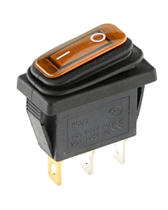ProMax 16A 250V SPST Rocker Switch 12V Yellow Led 2 Position ON OFF Latching Control KCD3 IP67