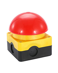 ProMax Foot Palm Switch Momentary Emergency Stop Push Button Red Mushroom Head with Yellow Case NO NC IP67 Waterproof
