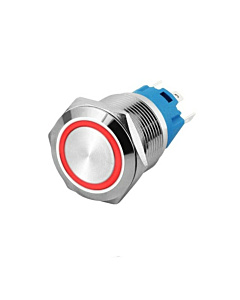 19mm ProMax PPS19005RRL Metal Push Button Switch Waterproof Latching Red