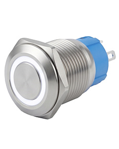 ProMax PPS12006WRM 12mm Metal Push Button Switch Waterproof Momentary White LED 3V-6V