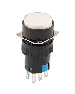 ProMax PST16240WM Push Button Momentary Switch Round 240V White Indicator Light 