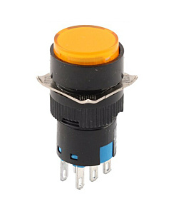 ProMax PST16240OM Push Button Momentary Switch Round 240V Orange Indicator Light 