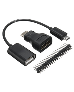 Raspberry Pi zero 3 in1 Micro USB Cable+Pin Header+HDMI Adapter