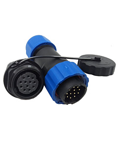 SD20 12-Pin 5A Waterproof Aviation Connector Kit (IP68, Panel Mount)