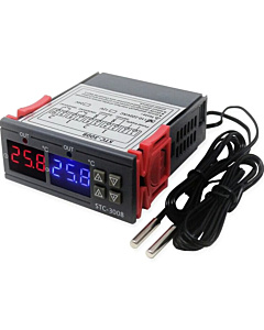 STC-3008 12 VDC Dual Display Digital Temperature Controller with 2 NTC Probe 2 Relay Output