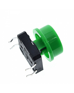 Tactile Push Button Switch With Green Round Cap 