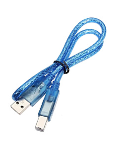 USB 2.0 Type-A to Type-B Cable - 300mm Translucent Blue for Arduino UNO & Mega