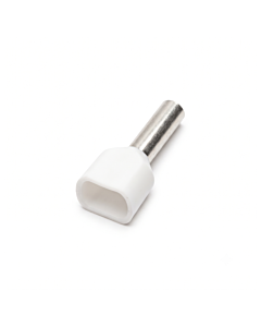 Twin Insulated Bootlace Wire Crimp Ferrule End Terminal Lug-white 12mm