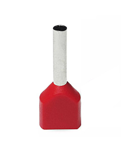 Twin Insulated Bootlace Wire Crimp Ferrule End Terminal Lug-Red-2.5 sqmm