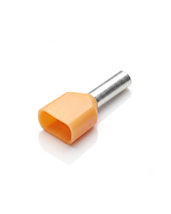 Twin Insulated Bootlace Wire Crimp Ferrule End Terminal Lug-Orange 12 sqmm