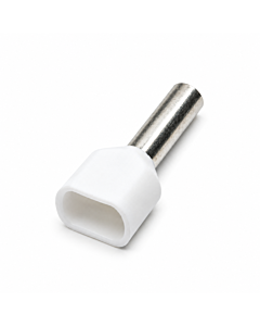  Twin Insulated Bootlace Wire Crimp Ferrule Lug 2x1.5 sqmm 12mm Pin White for Terminal Blocks TE1512