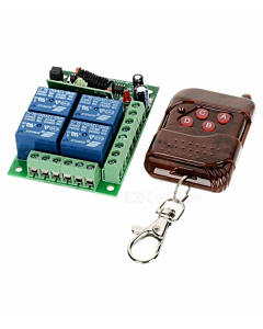 Wireless Relay 12V 4 Channel with RF Keychain Remote