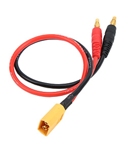 XT60 Male to 4.0mm Banana Plug Charge Lead - 16AWG Silicone Wire (18cm)