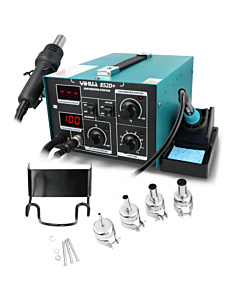 YIHUA 852D+  2-in-1 Hot Air Gun Soldering Iron Rework Station Adjustable AirFlow