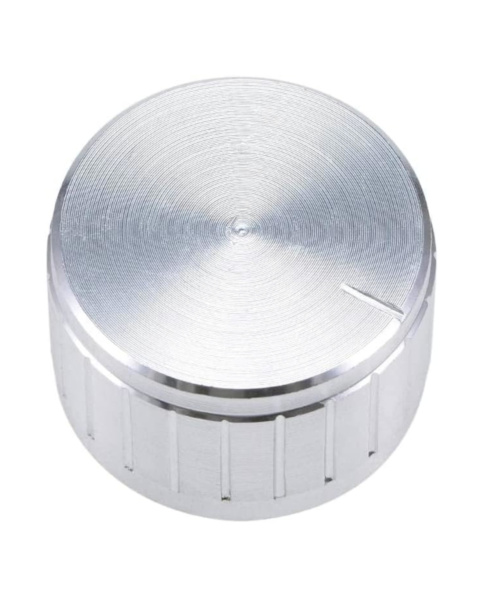 30mm Knurled Shaft Potentiometer Knob Rotary Switch Cap Silver Colour