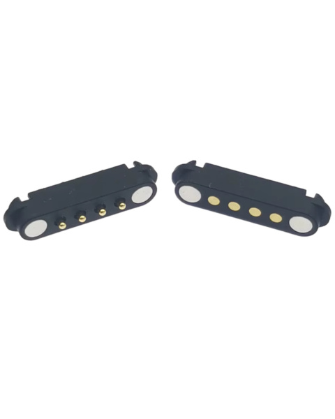 4P Magnetic Spring Loaded Pogo Pin Male Female Connector Socket 2.54 MM Pitch DIP