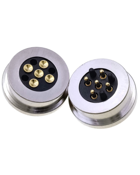 5P Magnetic Spring Loaded Pogo Pin Circular Polarised Connector Male Female