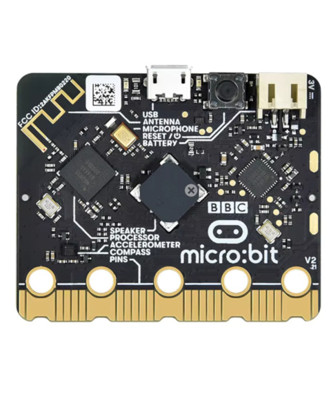 BBC Micro:Bit V2.2 Front View, BBC Micro:Bit V2.2 Back View, Microbit V2.2 Pinout, Microbit V2.2 with USB, Microbit V2.2 Box