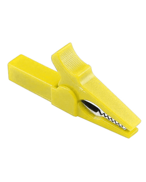 Alligator Clip Yellow 55mm Copper Insulated Crocodile Opening 10mm for Banana Plug 4mm