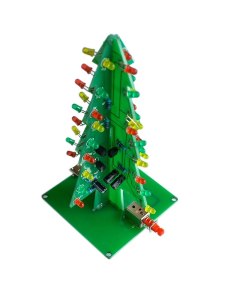 DC 5V Colourful Christmas LED Tree with Acrylic Case Electronic Unassembled Soldering DIY Kit 