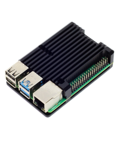 Aluminium Heatsink Case for Raspberry Pi 4 - Anodised Black