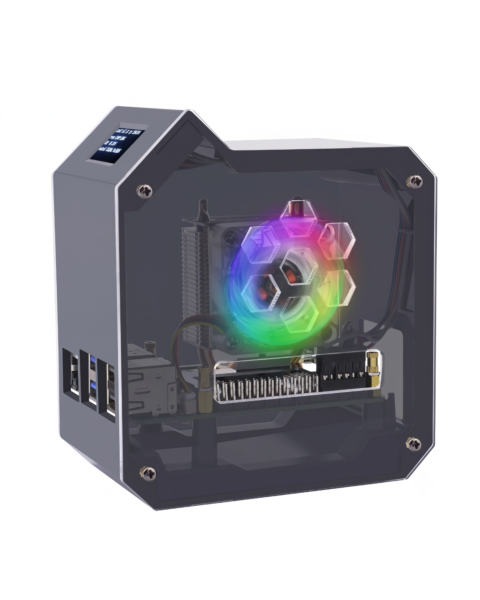 Raspberry Pi 5 Aluminum Alloy U-Shaped Heat Pipe CPU Cooler Case Kit