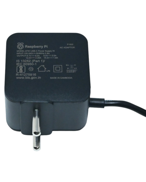 Raspberry Pi 27W USB-C Power Supply 5.1V 5A - Black