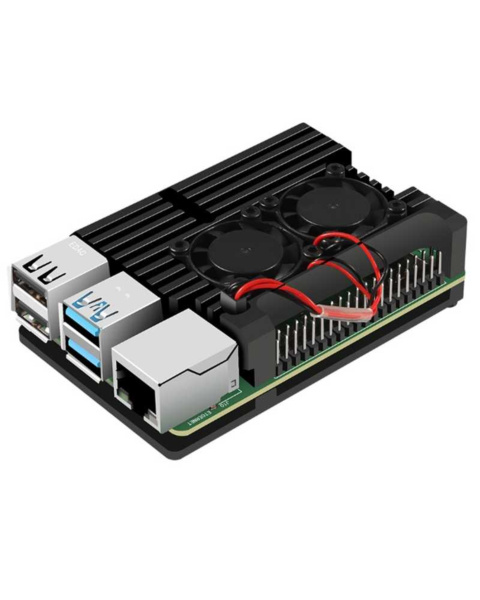 Aluminium Heat Sink Case for Raspberry PI 4 with Double Fan Alloy