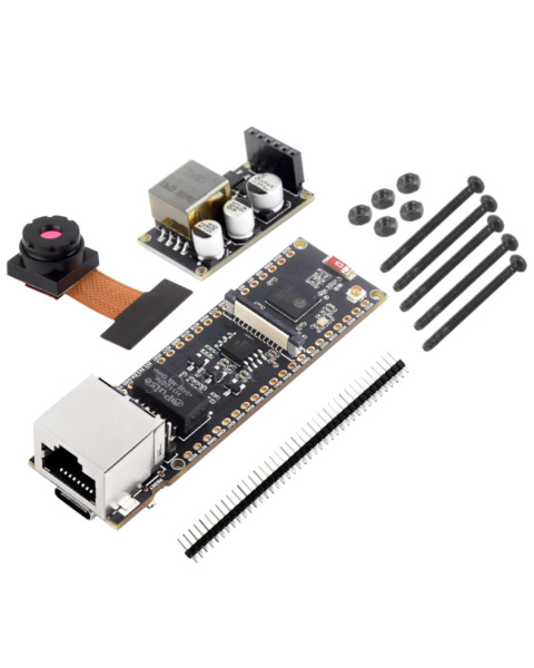 Waveshare ESP32-S3 ETH Cam Kit (W5500 Ethernet, PoE Module, OV5640 5MP Camera)