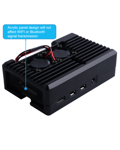 Aluminium Heat Sink Case Big for Raspberry PI 4 with Double Fan Alloy