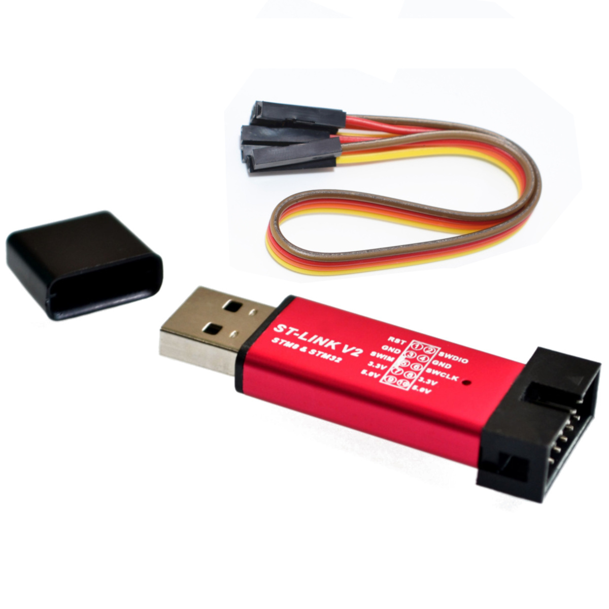 ST-Link V2 Mini Programmer – Für STM8 & STM32, Inkl. Kabel, Mit Firmware-Update, Kompatibel Mit IAR, Keil, STVD