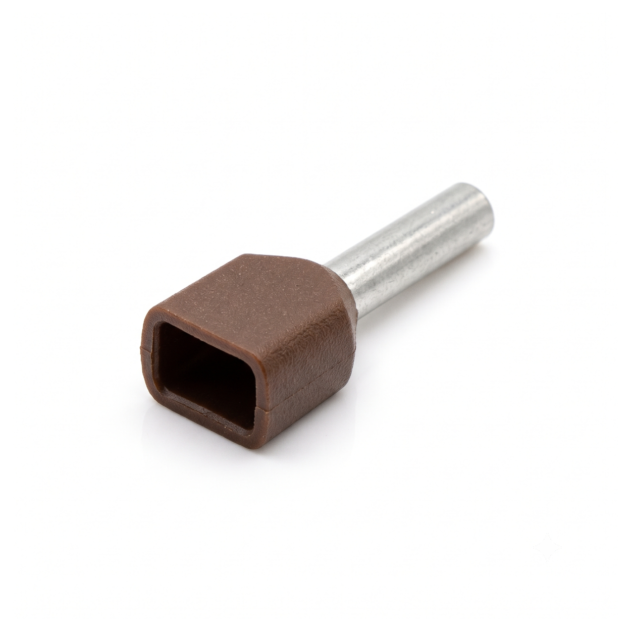 Twin Insulated Bootlace Wire Crimp Ferrule End Terminal Lug-Brown-0.75 sqmm