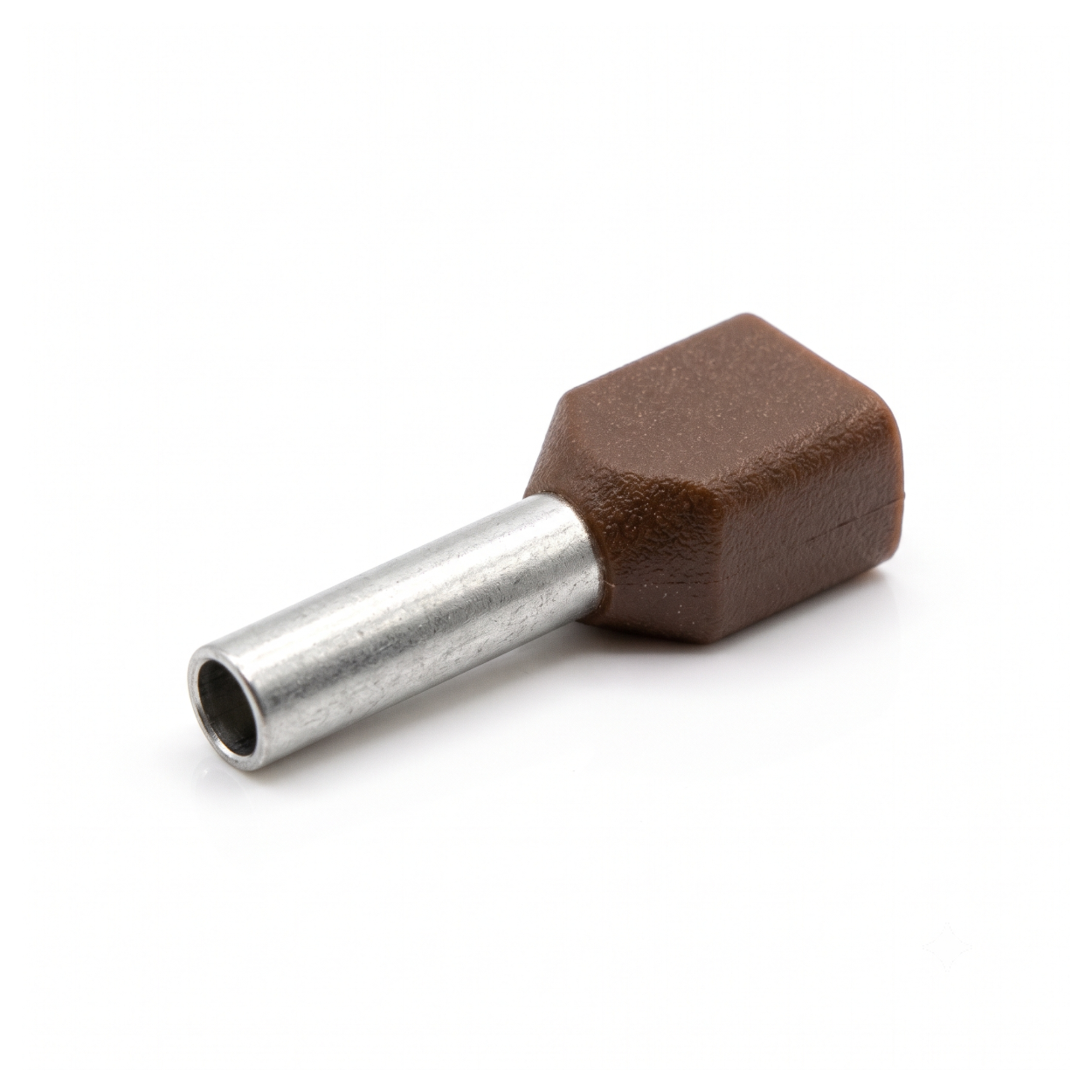 Twin Insulated Bootlace Wire Crimp Ferrule End Terminal Lug Brown 12mm 