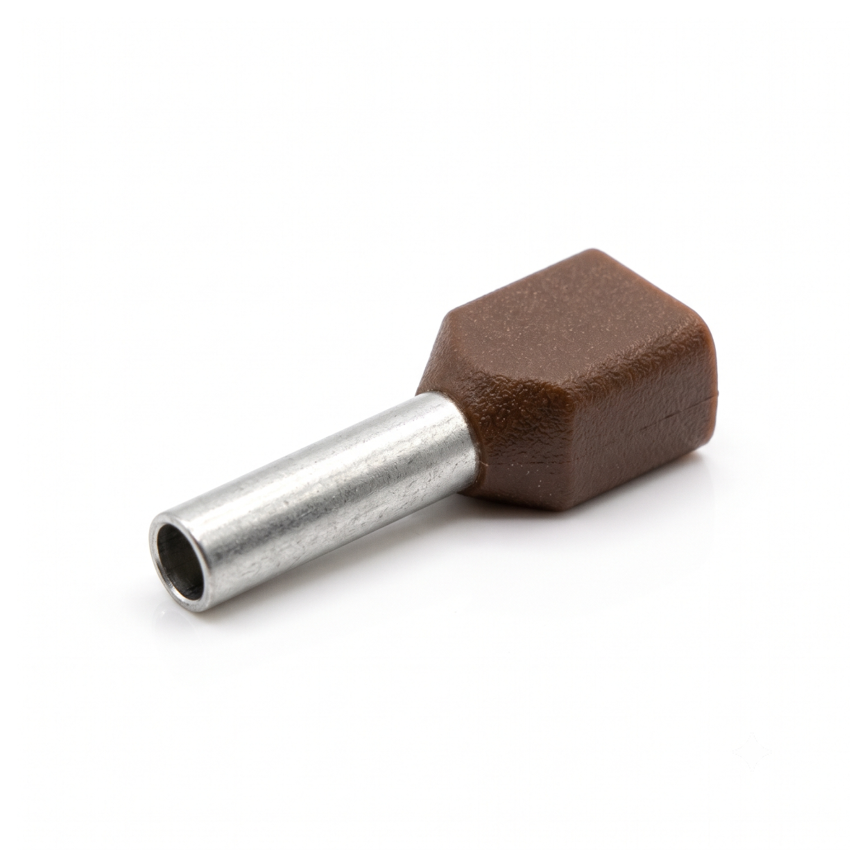 Twin Insulated Bootlace Wire Crimp Ferrule End Terminal Lug-Brown-2.5 sqmm