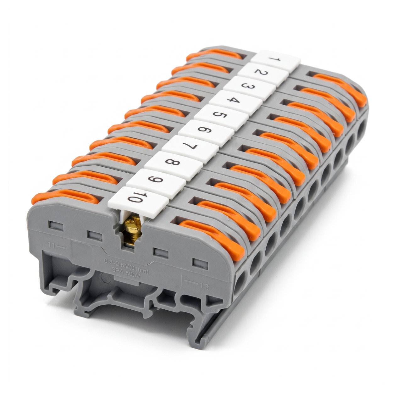 PCT-211 DIN Rail Spring Lever Terminal Block 32A Grey Quick Connect