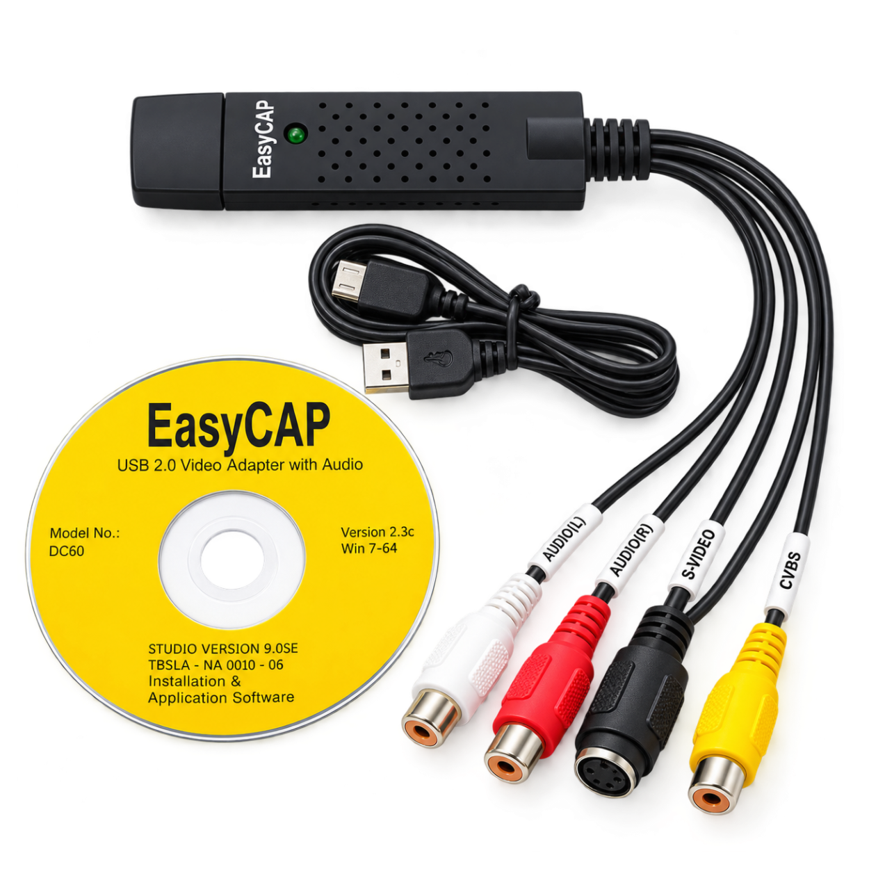EasyCAP USB 2.0 Audio Video Capture Adapter RCA to USB Converter