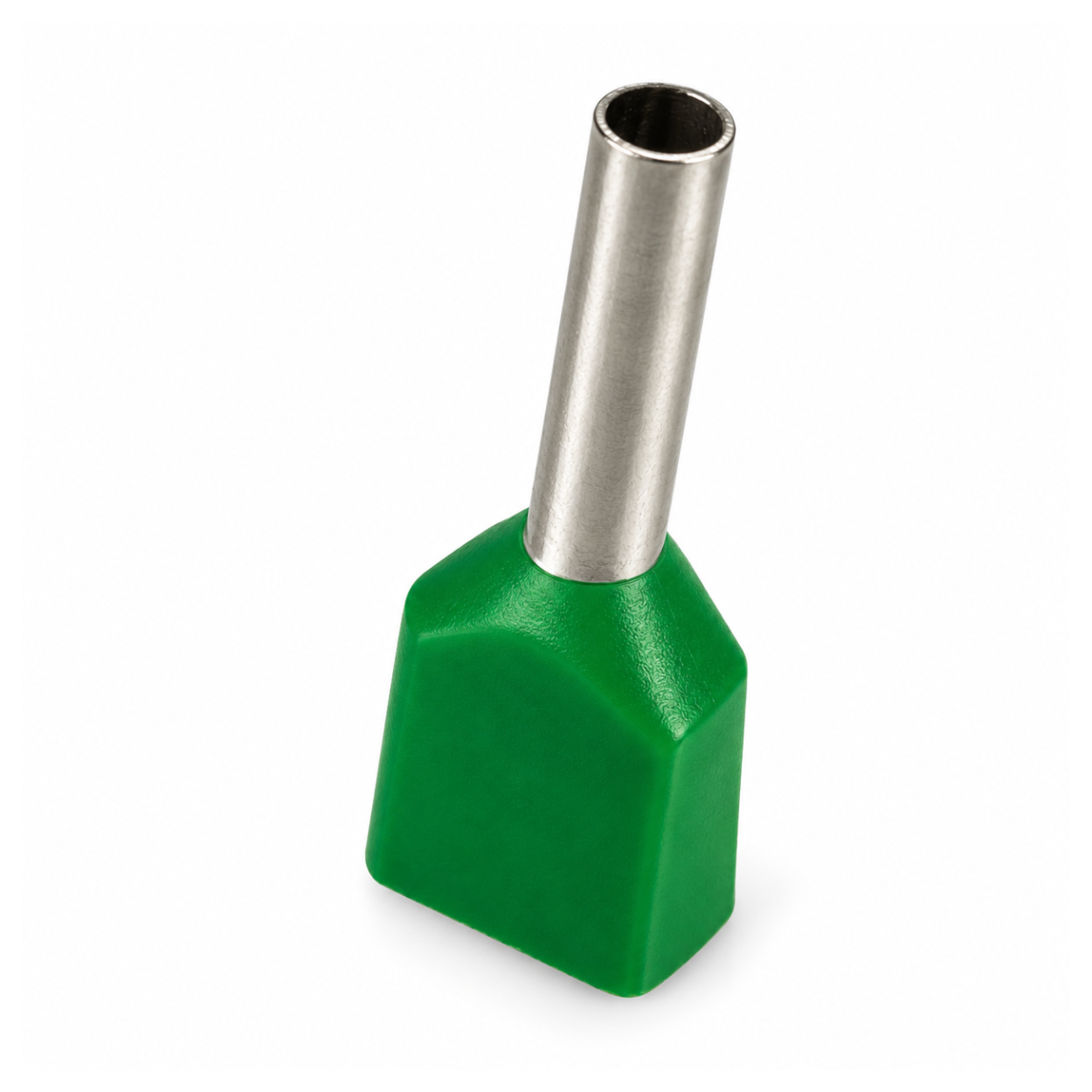 TE1010 Twin Insulated Bootlace Wire Crimp Ferrule 2x1.0mm² Green Lug 